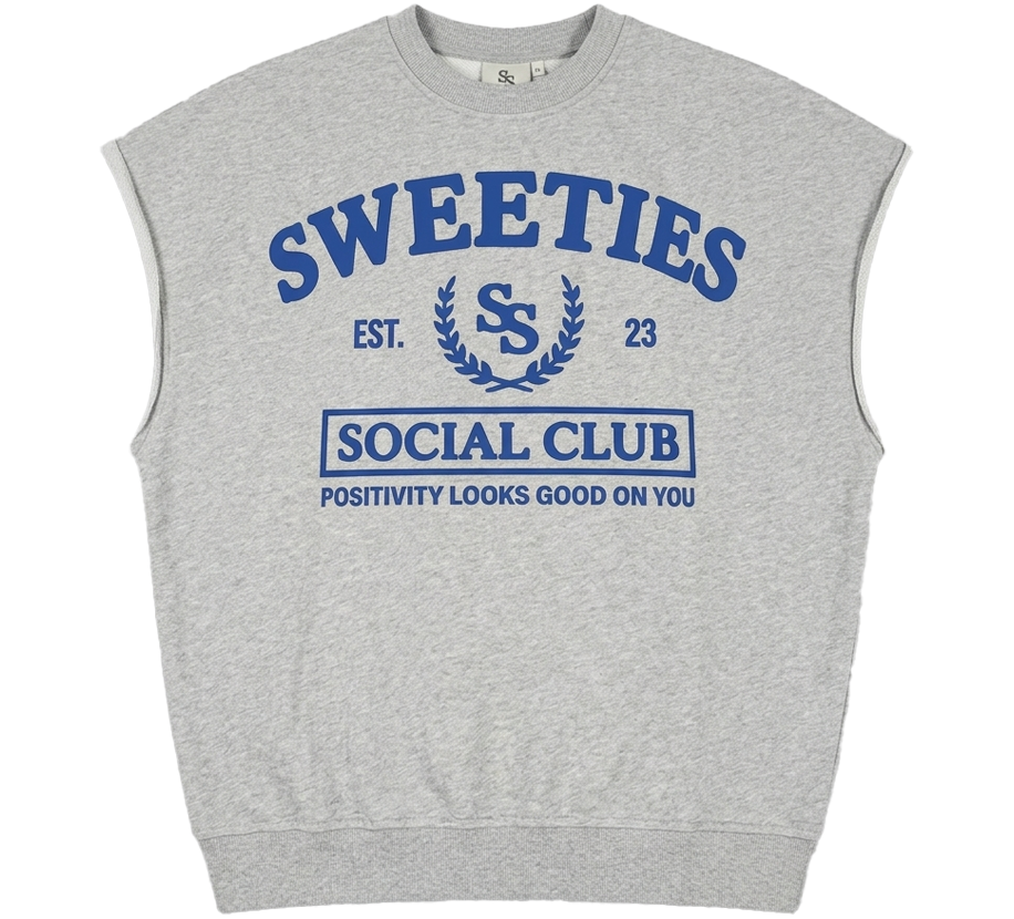 Sweetie Social Club Cutoff Sweatshirt - Gray