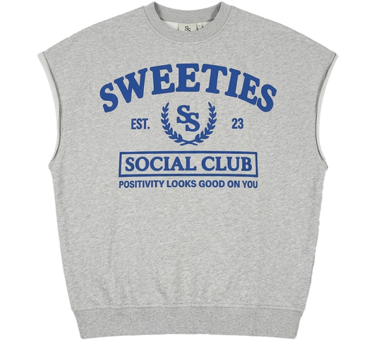 Sweetie Social Club Cutoff Sweatshirt - Gray