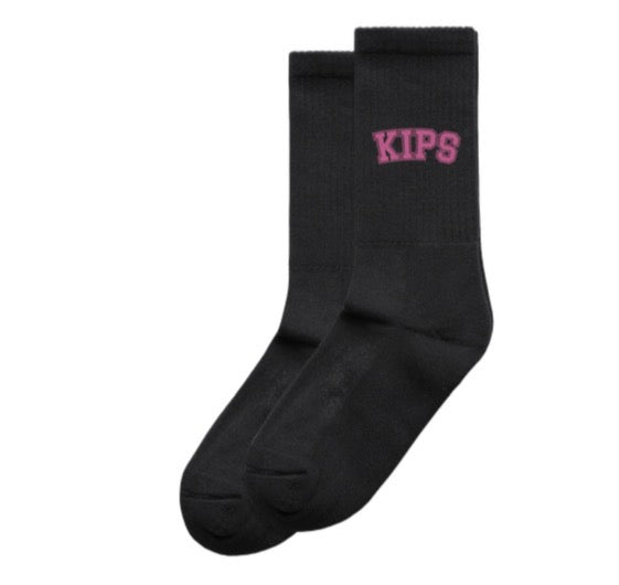 KIPS Athletic Socks - Black/Pink