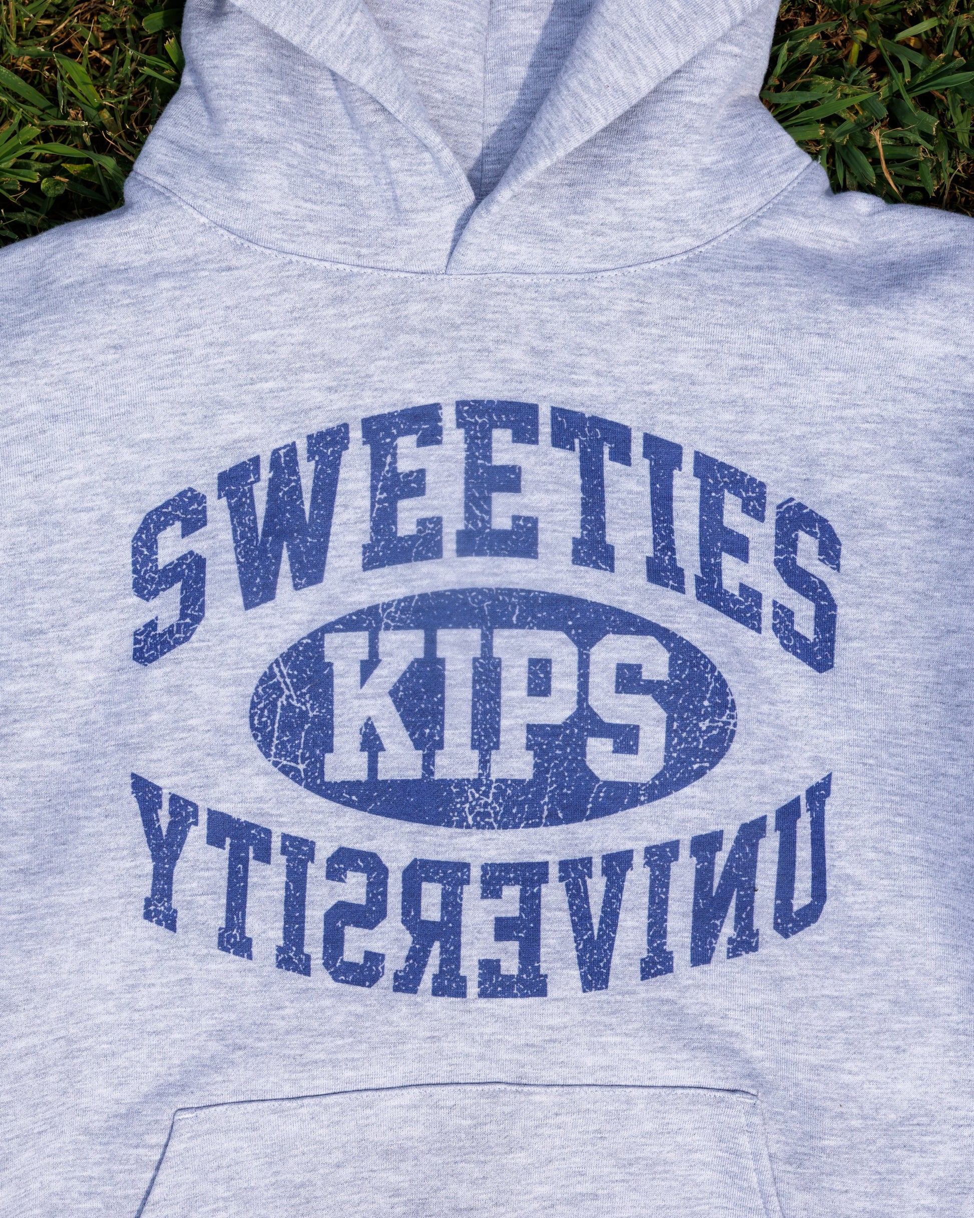 Sweeties University hoodie, front print detail